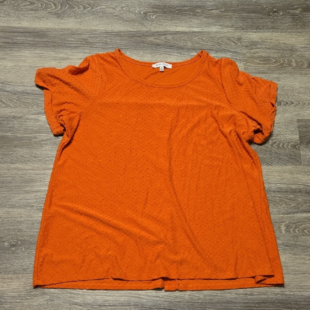 Burnt Orange Textured Top 1X